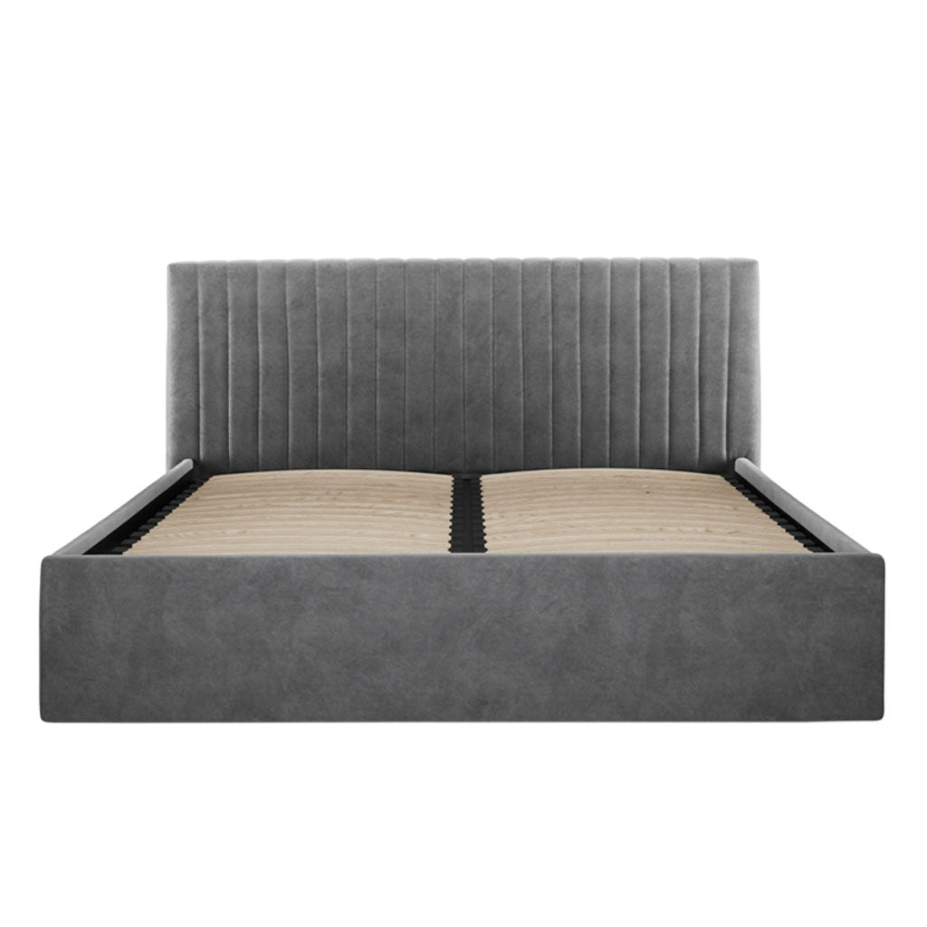 Velvet King Size Ottoman Storage Bed - Berlin