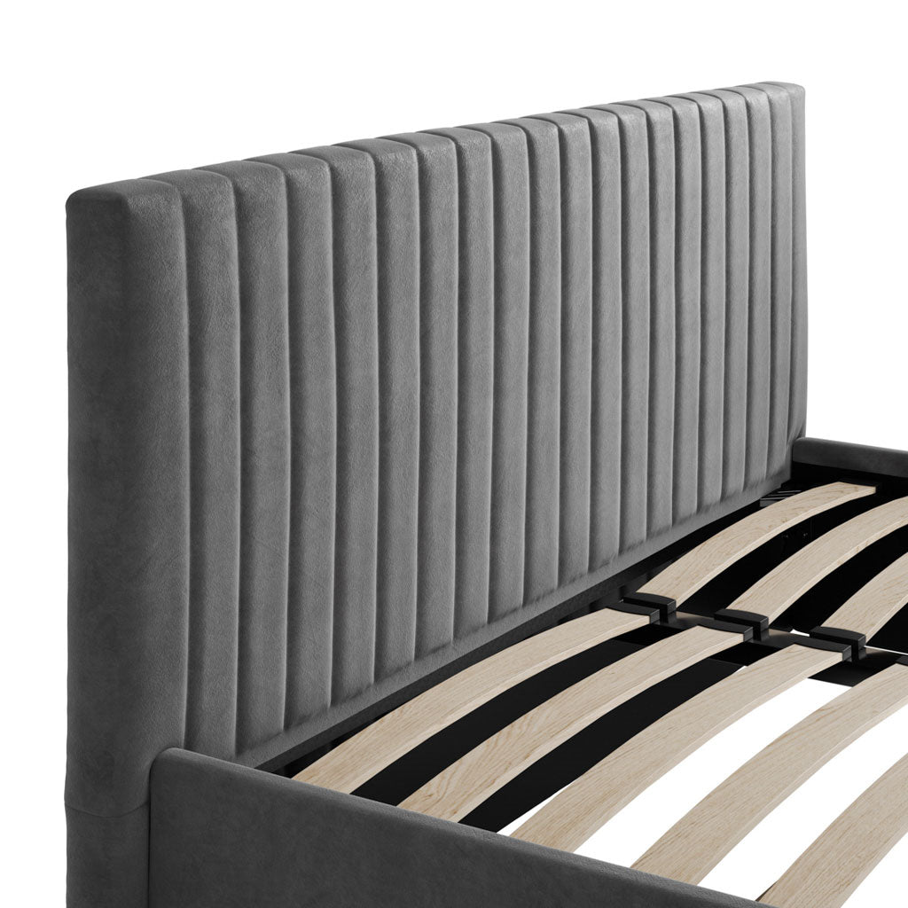 Velvet King Size Ottoman Storage Bed - Berlin