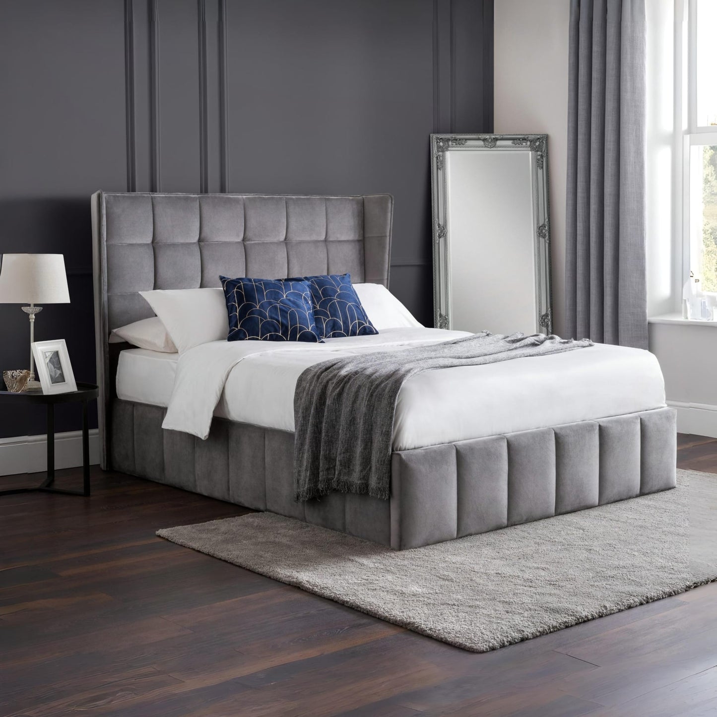 Velvet King Size Ottoman Storage Bed - Gatsby