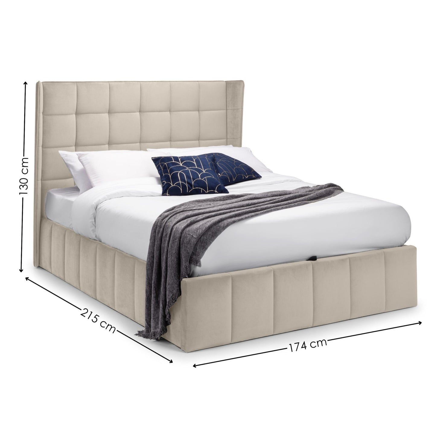 Velvet King Size Ottoman Storage Bed - Gatsby