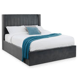 Velvet King Size Ottoman Storage Bed - Langham