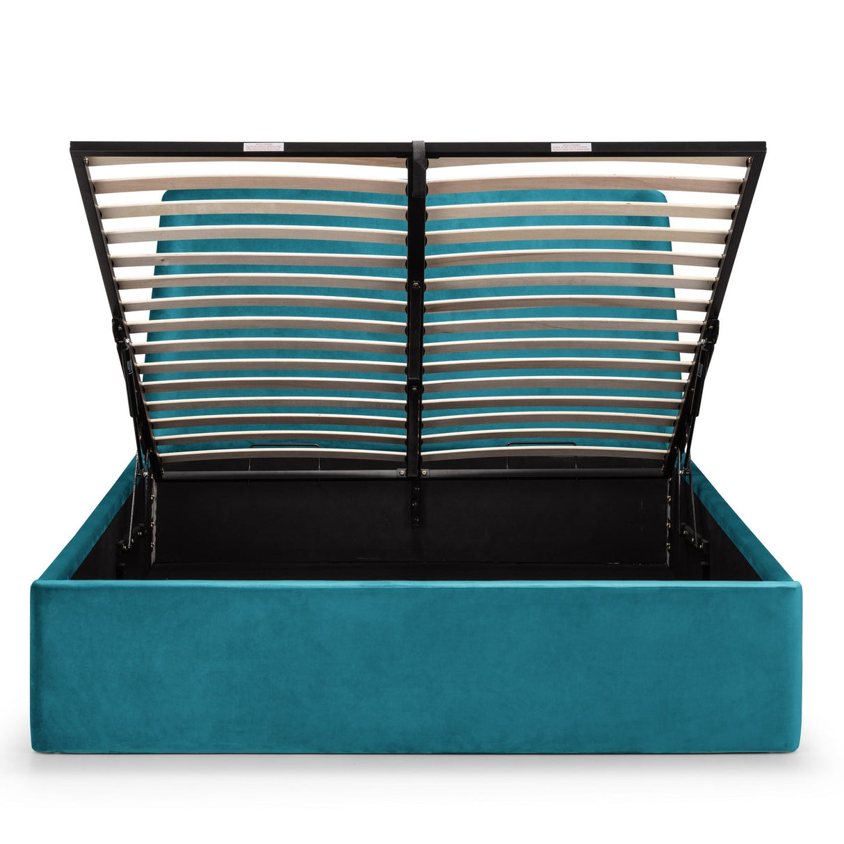 Velvet King Size Ottoman Storage Bed With Curved Headboard - Frida