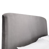 Velvet King Size Ottoman Storage Bed With Curved Headboard - Frida