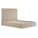 Velvet King Size Ottoman Storage Bed With Tall Headboard - Berlin