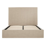 Velvet King Size Ottoman Storage Bed With Tall Headboard - Berlin