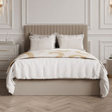 Velvet King Size Ottoman Storage Bed With Tall Headboard - Berlin