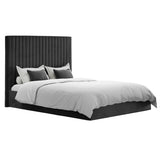 Velvet King Size Ottoman Storage Bed With Tall Headboard - Berlin