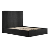 Velvet King Size Ottoman Storage Bed With Tall Headboard - Berlin