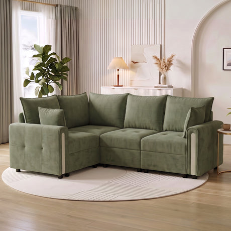 Velvet L Shaped Sofa 228cm Wide With Lift Up Storage - Velmora
