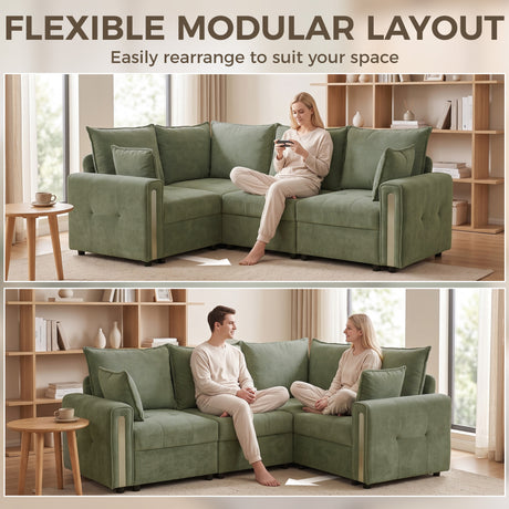 Velvet L Shaped Sofa 228cm Wide With Lift Up Storage - Velmora