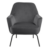 Velvet Lounge Chair With Powder-Coated Steel Legs - Melissa