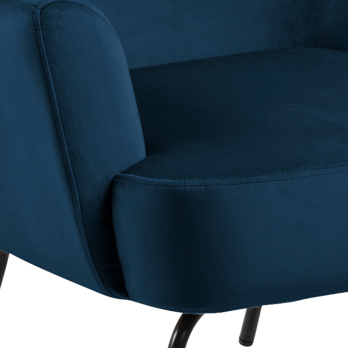 Velvet Lounge Chair With Powder-Coated Steel Legs - Melissa