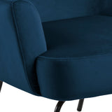 Velvet Lounge Chair With Powder-Coated Steel Legs - Melissa