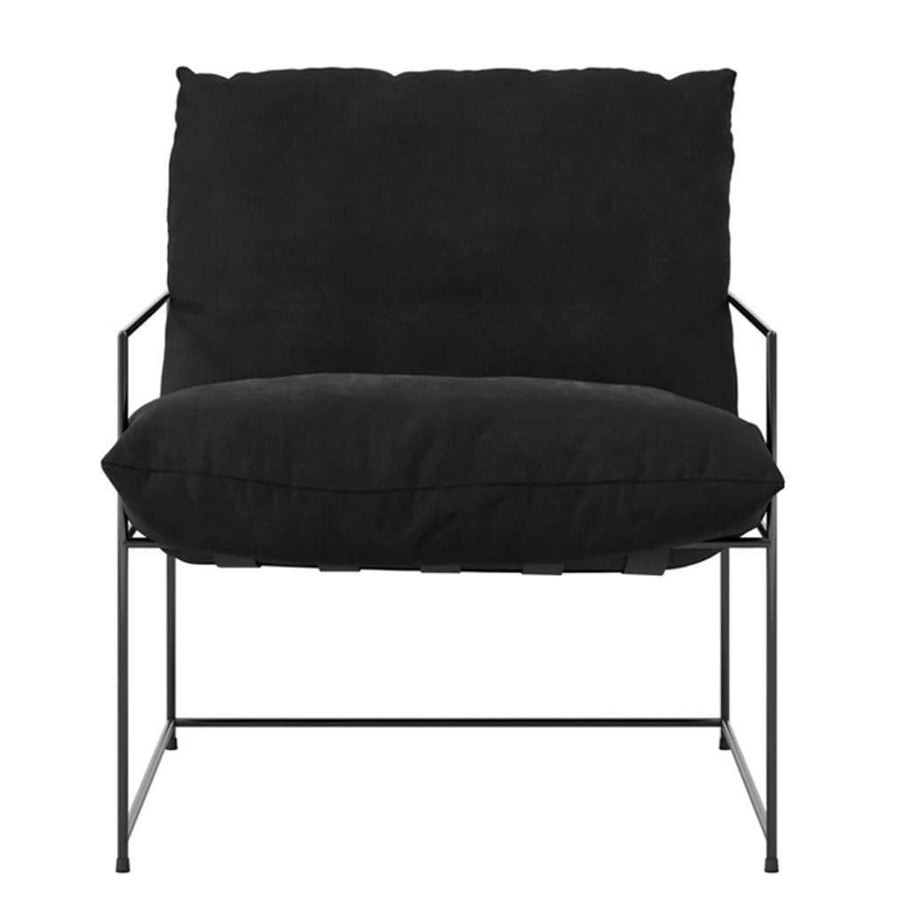 Velvet Occasional Chair With Metal Frame - Brook