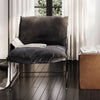 Velvet Occasional Chair With Metal Frame - Brook