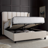 Velvet Ottoman Storage Double Bed - Aurora