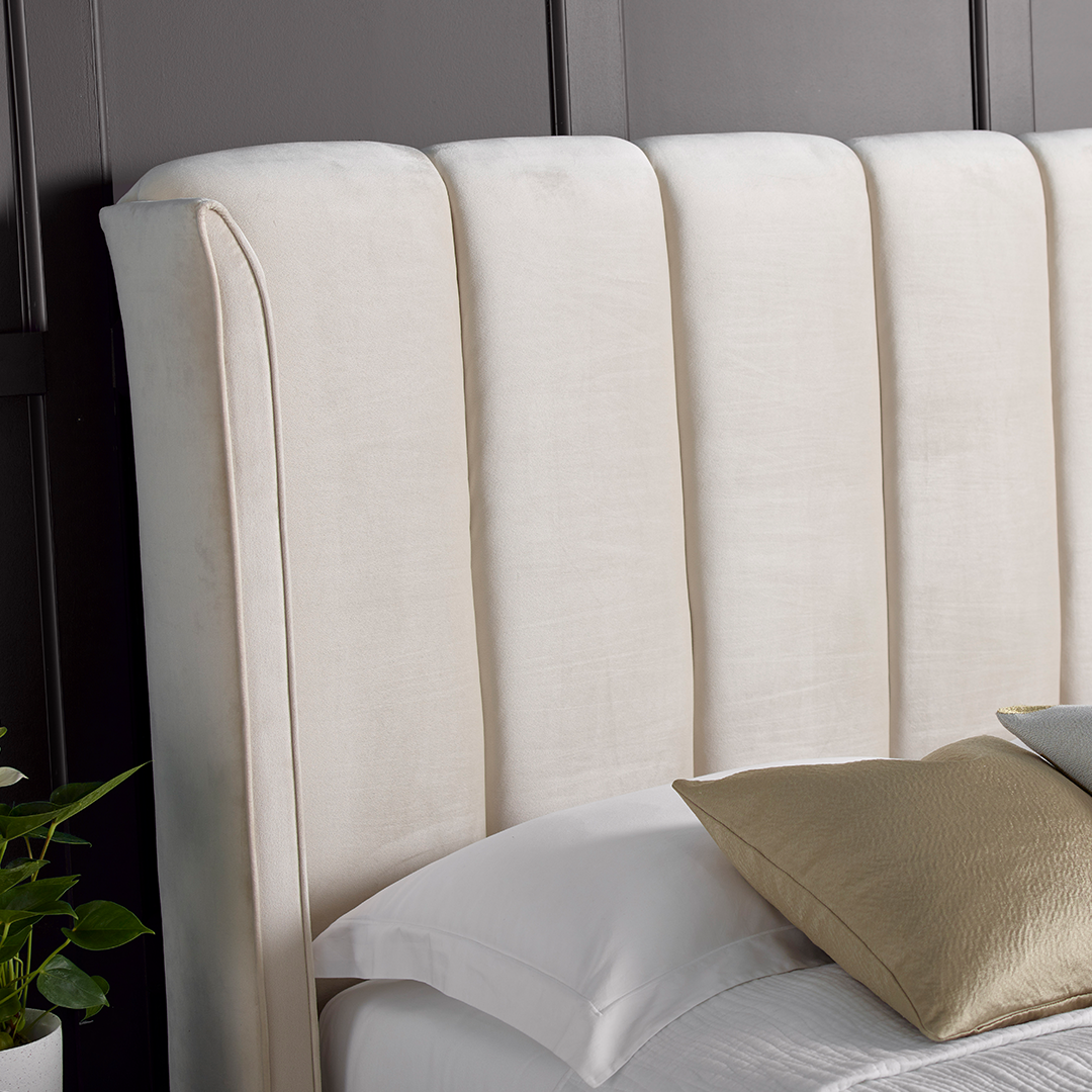 Velvet Ottoman Storage Double Bed - Aurora