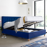 Velvet Ottoman Storage Double Bed - Kingham