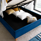 Velvet Ottoman Storage Double Bed - Kingham