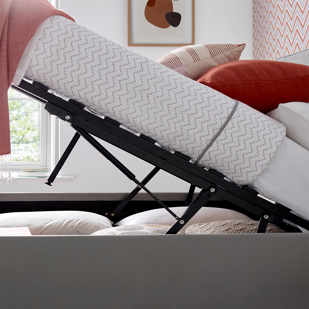 Velvet Ottoman Storage Double Bed - Kingham