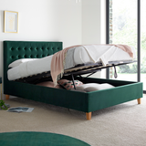 Velvet Ottoman Storage Double Bed - Kingham