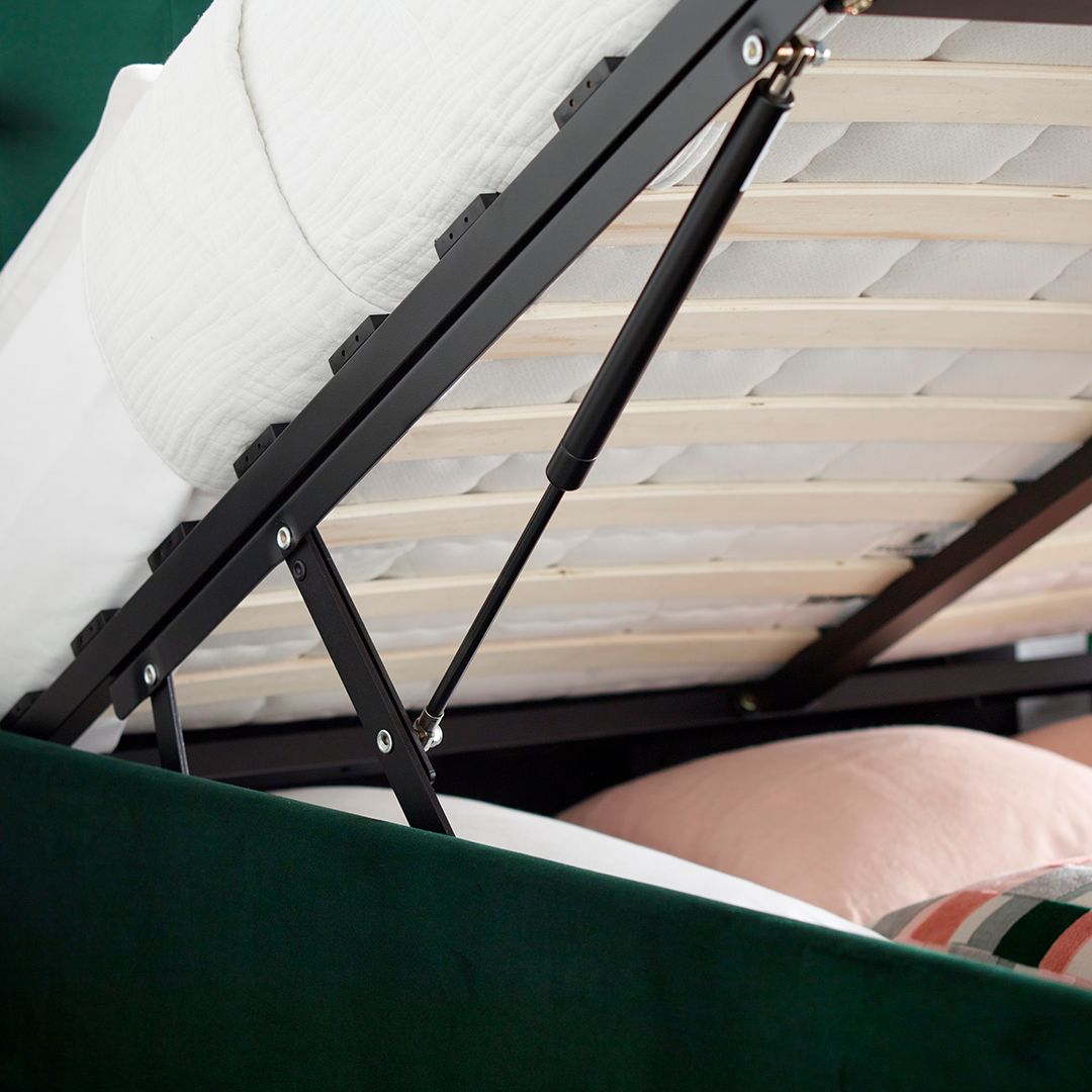 Velvet Ottoman Storage Double Bed - Kingham