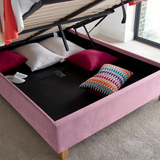 Velvet Ottoman Storage Double Bed - Kingham