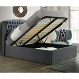 Velvet Ottoman Storage Double Bed - Warwick