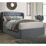 Velvet Ottoman Storage Double Bed - Warwick