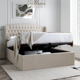 Velvet Ottoman Storage Double Bed - Warwick