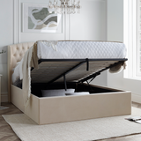 Velvet Ottoman Storage King Size Bed - Warwick