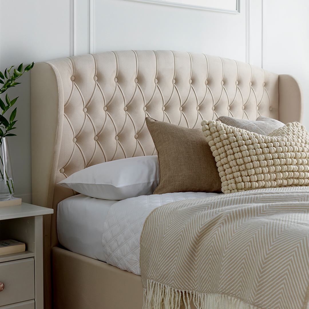 Velvet Ottoman Storage King Size Bed - Warwick