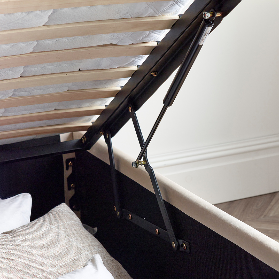 Velvet Ottoman Storage King Size Bed - Warwick