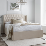 Velvet Ottoman Storage King Size Bed - Warwick