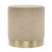 Velvet Pouffe 41.5cm Wide With Brushed Gold Base - Lara