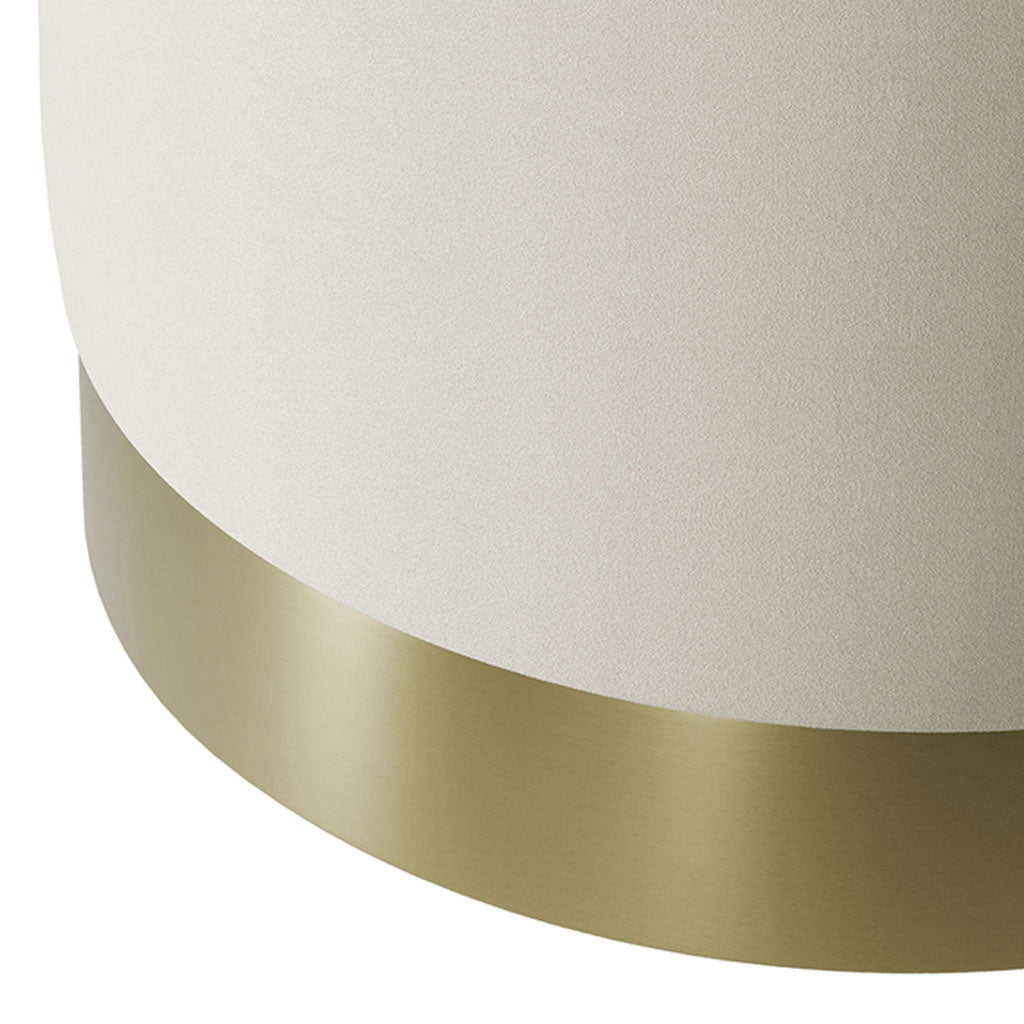 Velvet Pouffe 41.5cm Wide With Brushed Gold Base - Lara
