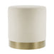 Velvet Pouffe 41.5cm Wide With Brushed Gold Base - Lara
