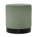 Velvet Pouffe 41.5cm Wide With Matt Black Base - Lara