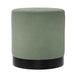 Velvet Pouffe 41.5cm Wide With Matt Black Base - Lara