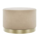 Velvet Pouffe 60.5cm Wide With Brushed Gold Base - Lara