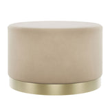 Velvet Pouffe 60.5cm Wide With Brushed Gold Base - Lara