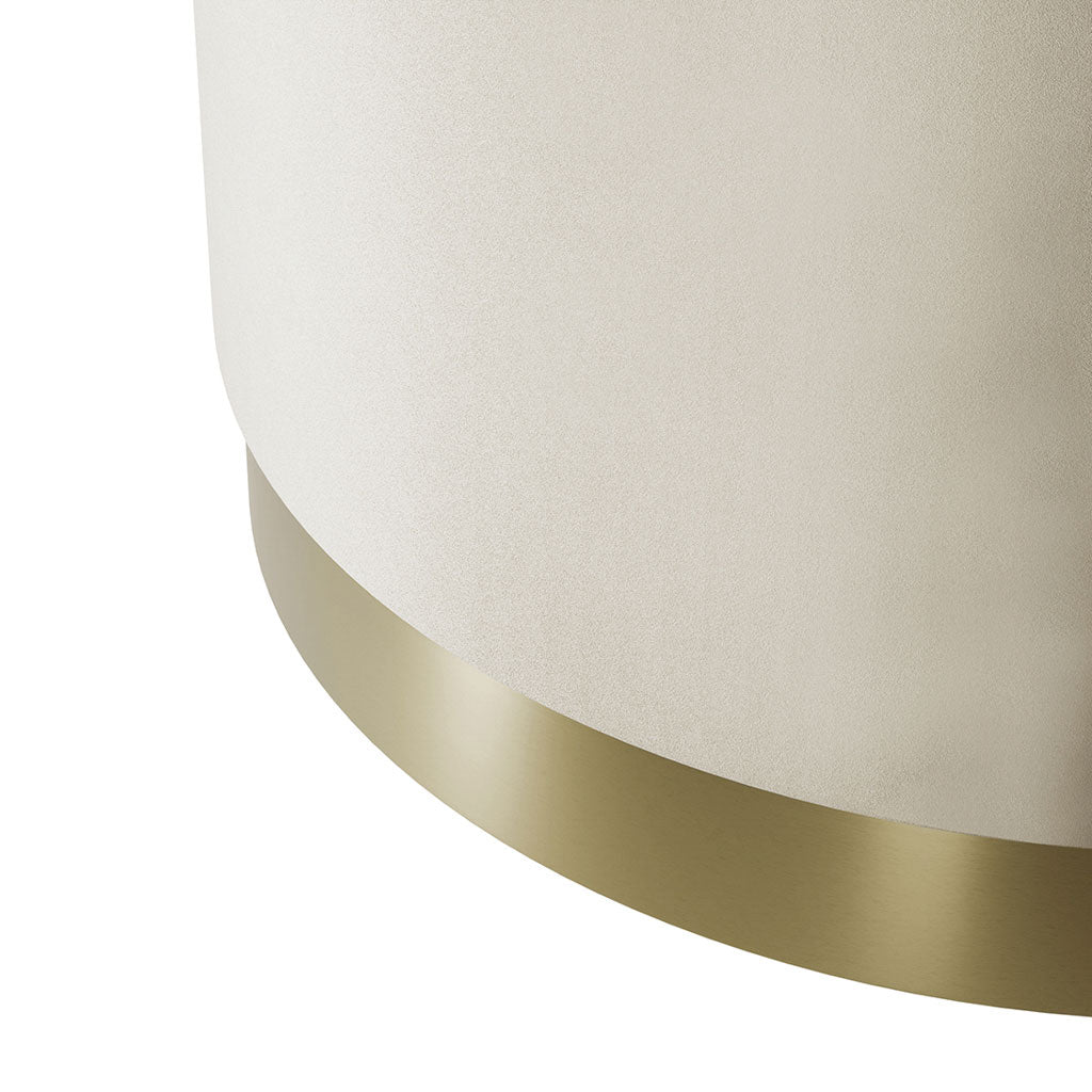 Velvet Pouffe 60.5cm Wide With Brushed Gold Base - Lara