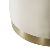 Velvet Pouffe 60.5cm Wide With Brushed Gold Base - Lara
