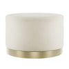 Velvet Pouffe 60.5cm Wide With Brushed Gold Base - Lara