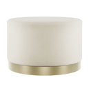 Velvet Pouffe 60.5cm Wide With Brushed Gold Base - Lara
