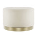 Velvet Pouffe 60.5cm Wide With Brushed Gold Base - Lara