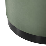Velvet Pouffe 60.5cm Wide With Matt Black Base - Lara
