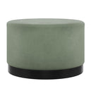 Velvet Pouffe 60.5cm Wide With Matt Black Base - Lara