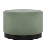 Velvet Pouffe 60.5cm Wide With Matt Black Base - Lara