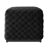 Velvet Pouffe With Metal Plinth Base Square - Colline
